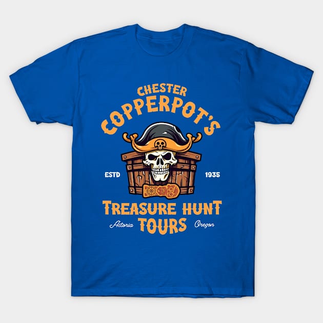 Chester Copperpot's Treasure Hunt Tours T-Shirt by Three Meat Curry